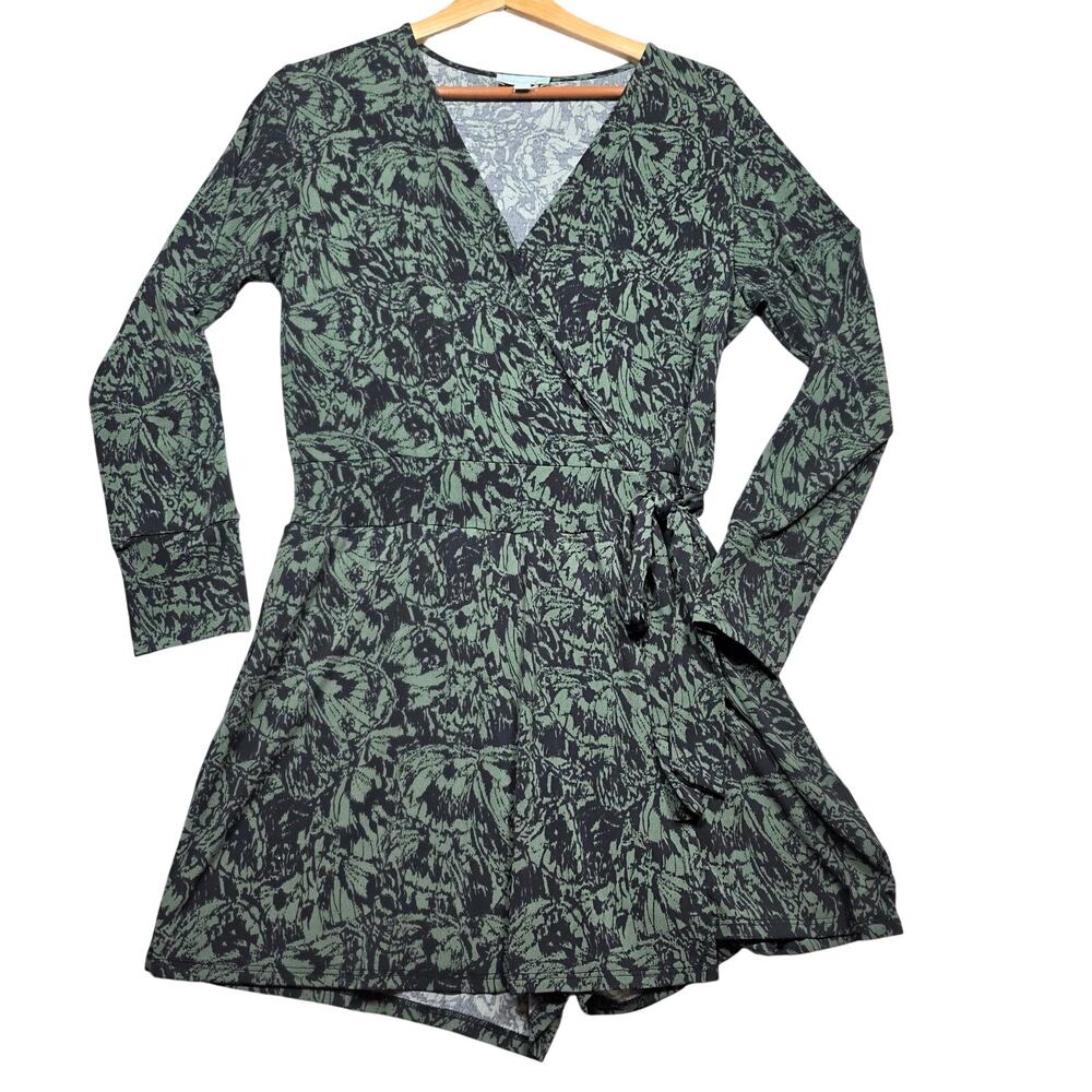 Veronica M Faux Wrap Tie Waist Romper Size Medium